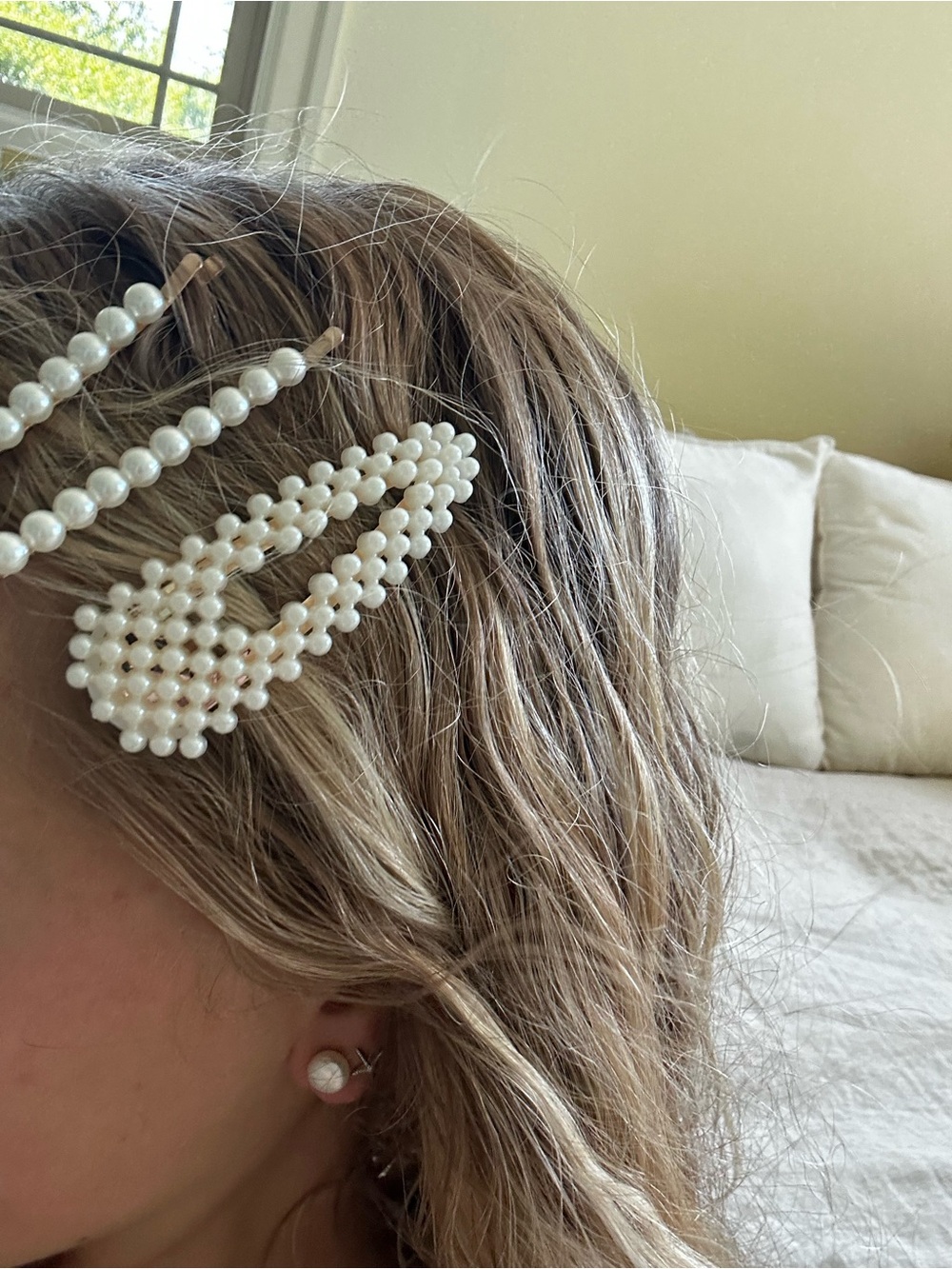 Pearl Cluster Hair Clip Set - White